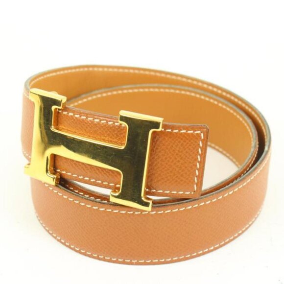 Hermès Brown x Gold 32mm Reversible H Logo Belt Kit 67h422s main image 10